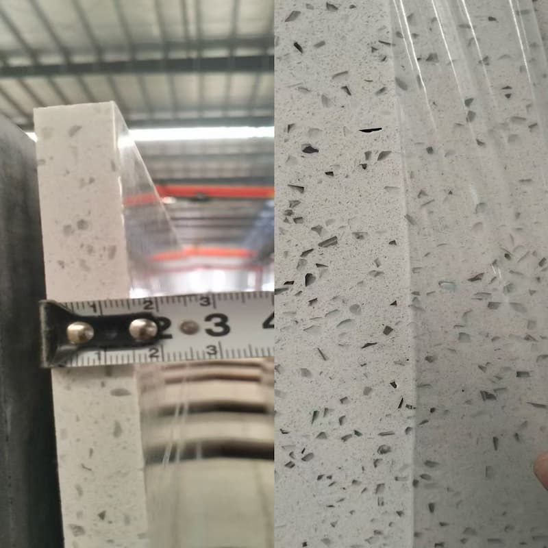 polished diamond white quartz slab